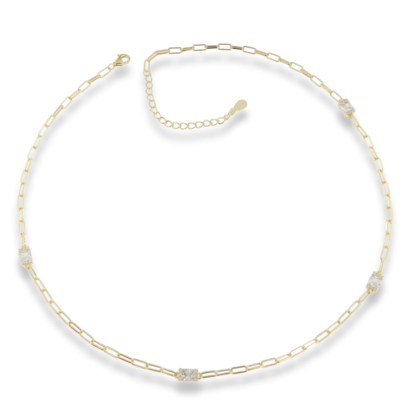 Sunshine Radiant CZ Paperlink Necklace | 42+5cm - John Ross Jewellers