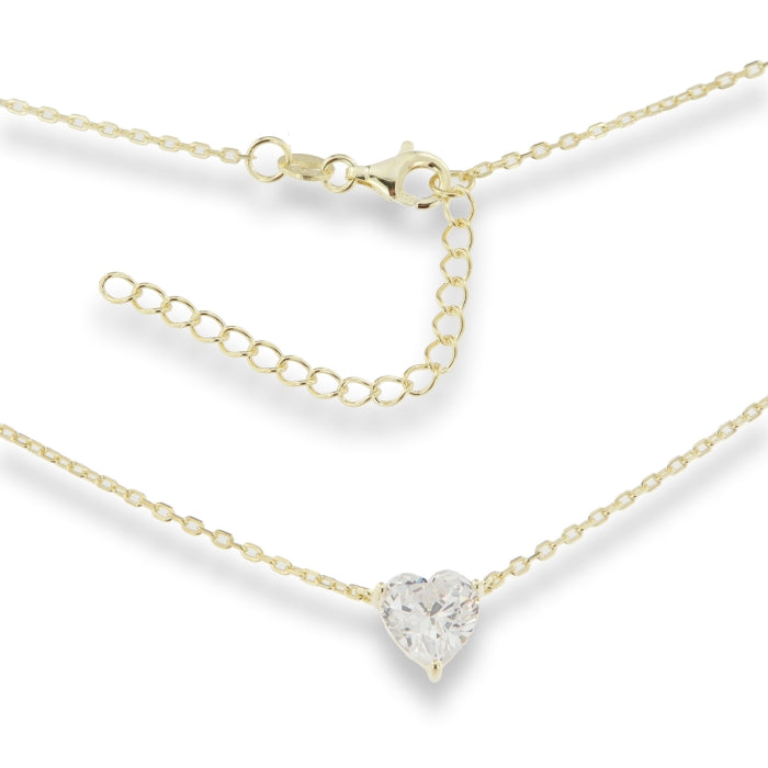 Sunshine Heart CZ Necklace - John Ross Jewellers