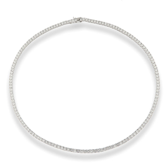 Silver 3.5mm CZ Tennis Necklace | 45cm - John Ross Jewellers