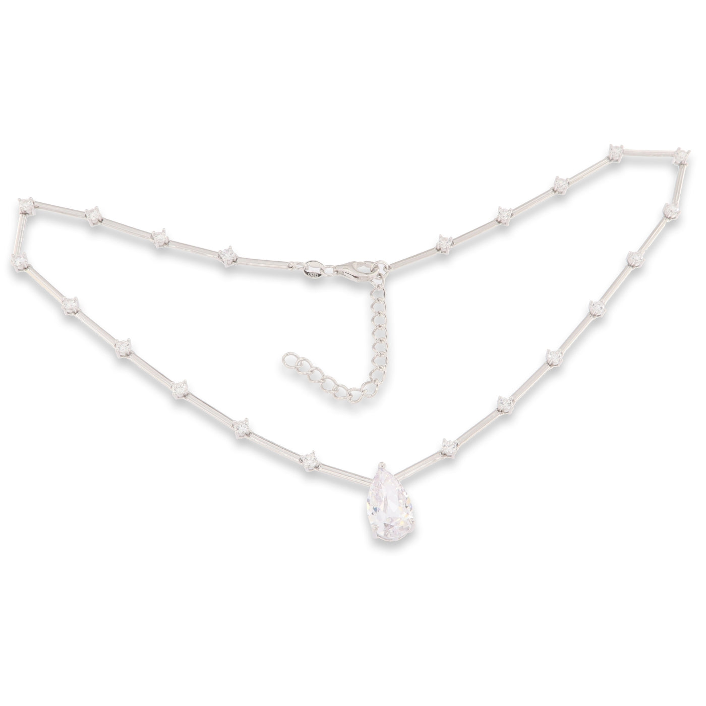 Silver Brielle CZ Station Necklace - John Ross Jewellers