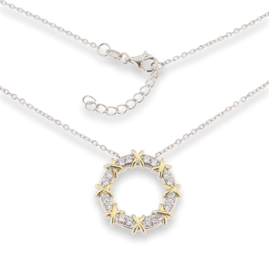 Sunshine Two Tone CZ Eternity Necklace