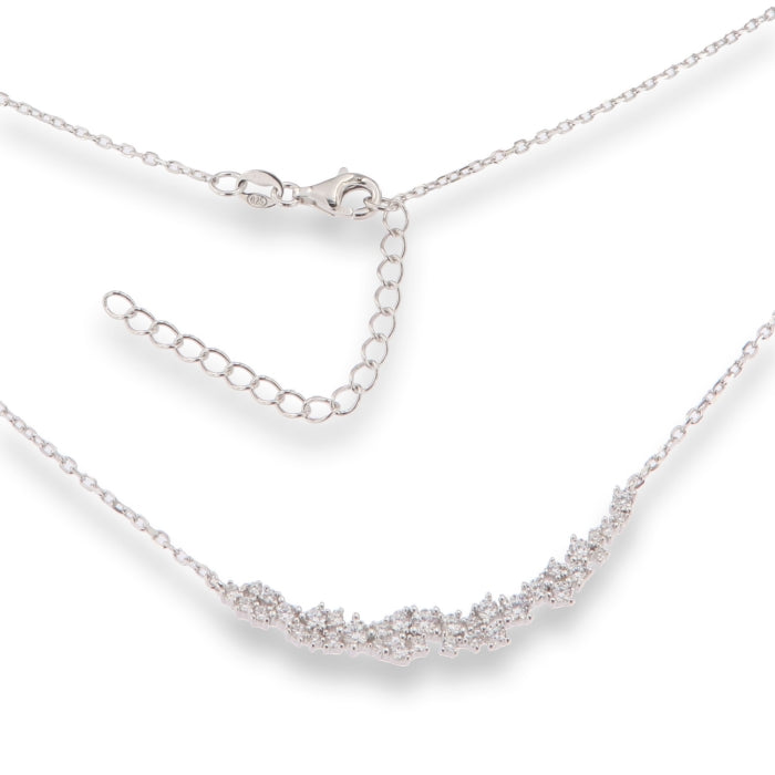 Silver Scattered CZ Necklace