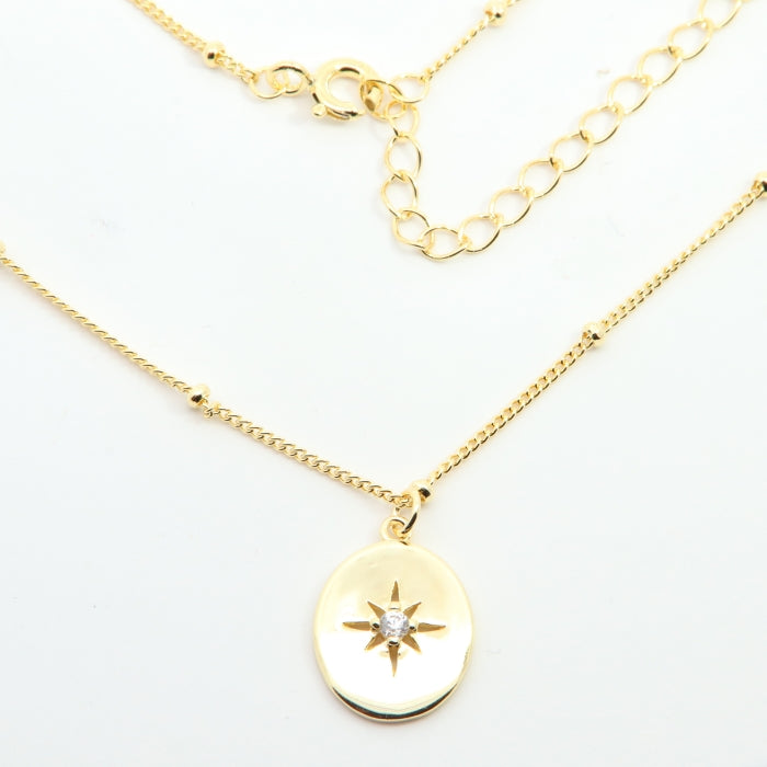 Sunshine Star Set Disc Necklace