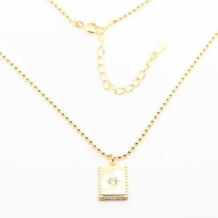 Sunshine Star Set CZ Rectangle Necklace | 40+5cm - John Ross Jewellers