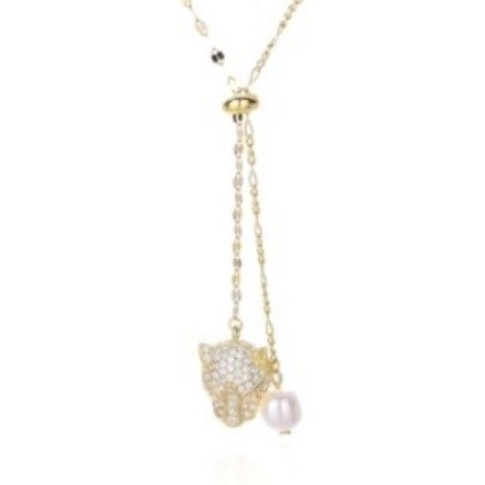 Sunshine CZ Panther Drop Necklace | 40+5cm - John Ross Jewellers