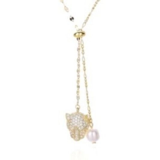 Sunshine CZ Panther Drop Necklace | 40+5cm - John Ross Jewellers