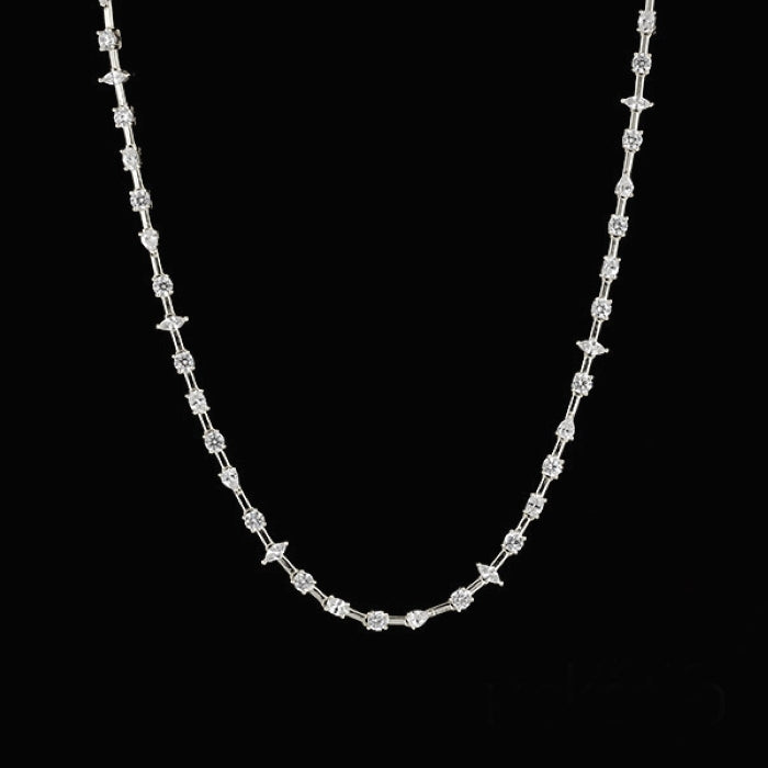 Silver CZ Tennis Necklace | 40+5cm - John Ross Jewellers