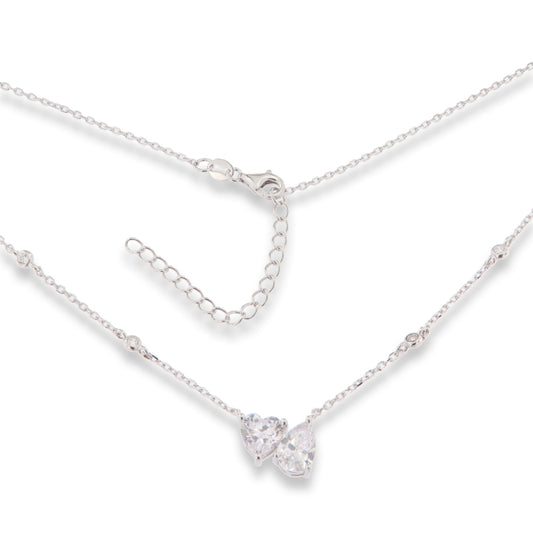 Silver Moi Et Toi CZ Necklace