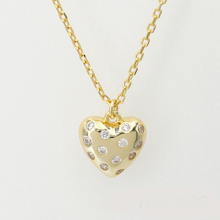 Sunshine CZ Dotted Heart Necklace | 40+5cm - John Ross Jewellers