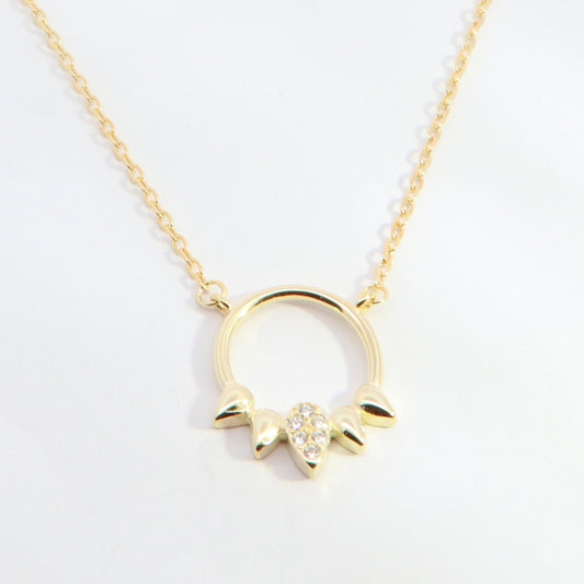 Sunshine CZ Spiky Circle Necklace