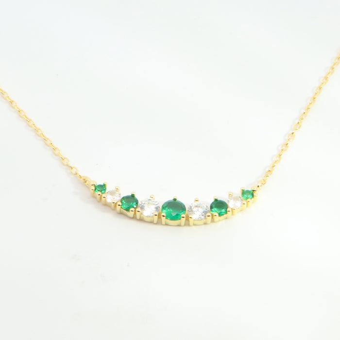 Sunshine CZ Tiara Necklace| Green