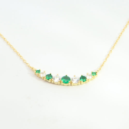 Sunshine CZ Tiara Necklace| Green