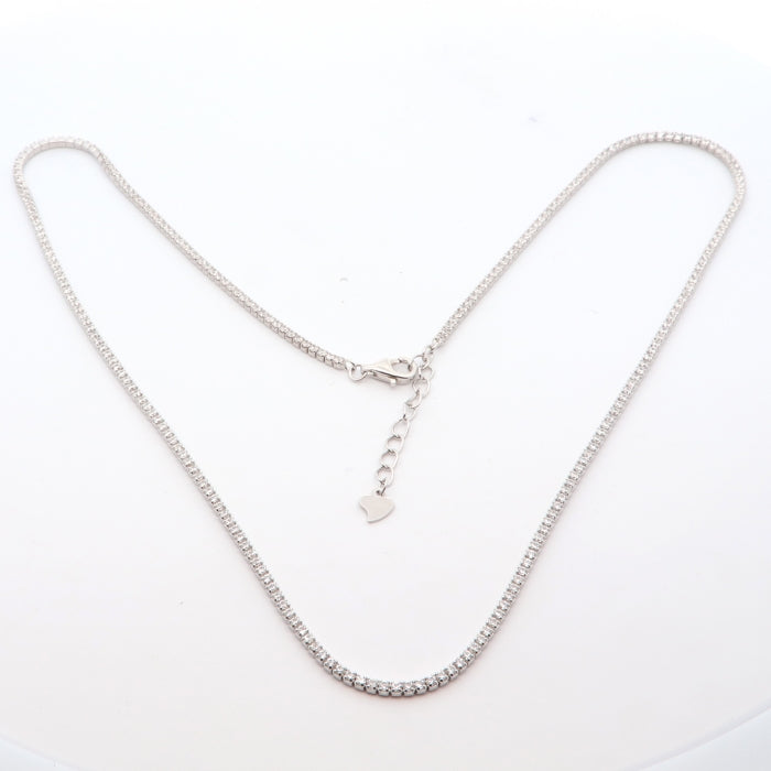 Silver CZ Tennis Necklace