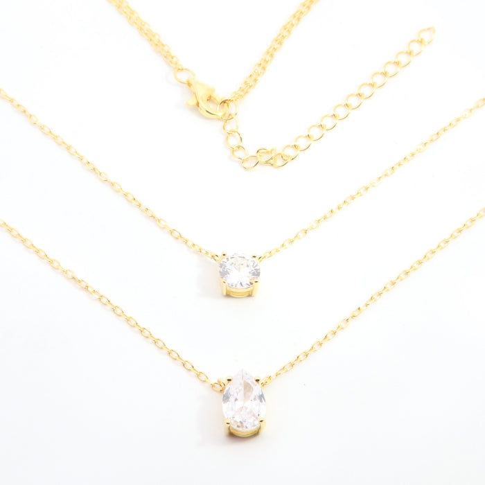 Sunshine Double CZ Necklace | 40 + 5 + 5cm