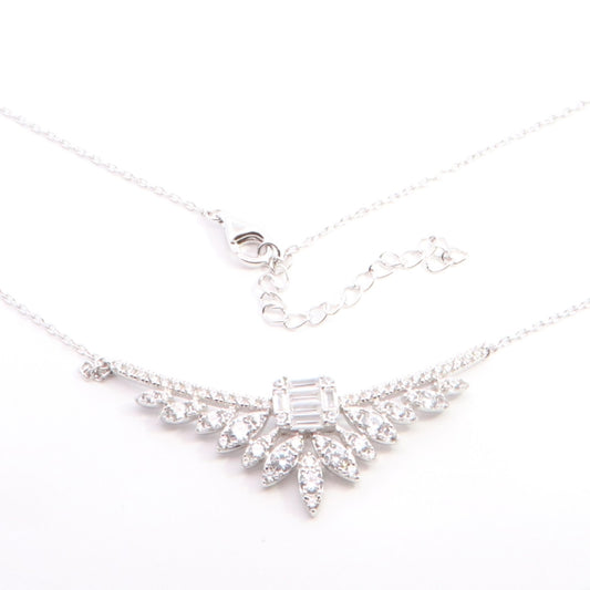 Silver CZ Tiara Necklace - John Ross Jewellers