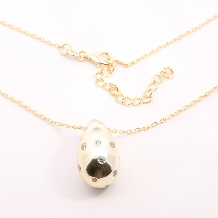 Sunshine CZ Studded Teardrop Necklace