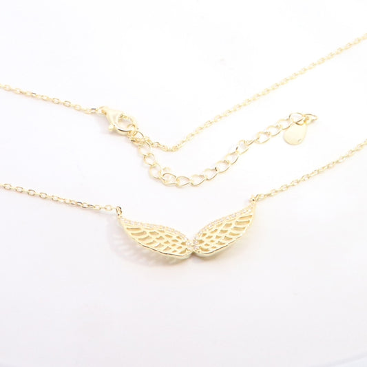 Sunshine CZ Angel Wing Necklace