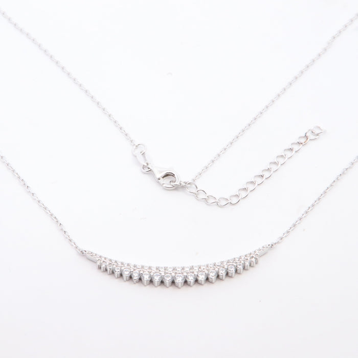 Silver CZ Tiara Necklace - John Ross Jewellers