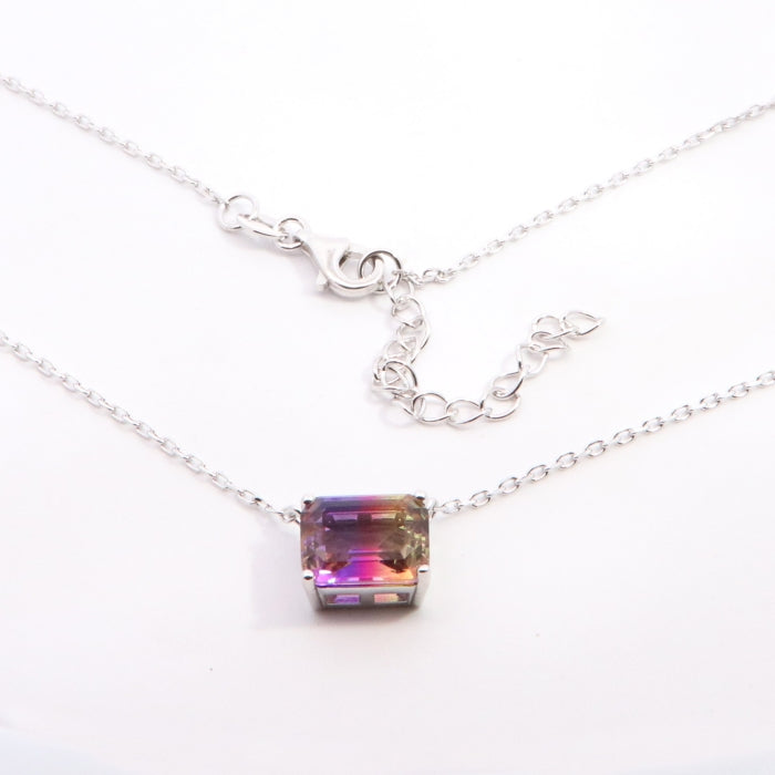 Silver side-to-side CZ necklace by Comero featuring sparkling cubic zirconia and a 40+5cm chain.