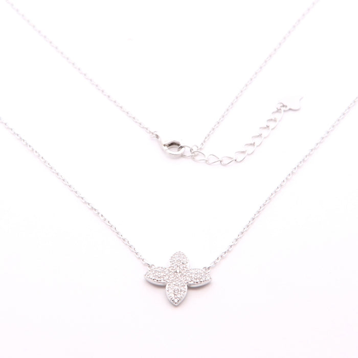 Silver CZ Louis Necklace | 42+3cm - John Ross Jewellers