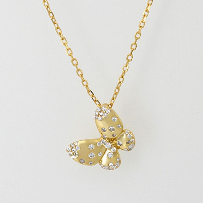 Sunshine CZ Speckled Butterfly Necklace | 40 + 5cm