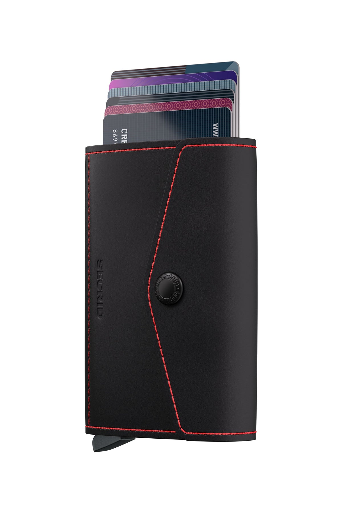 SECRID Envelope Matte Wallet Black & Red