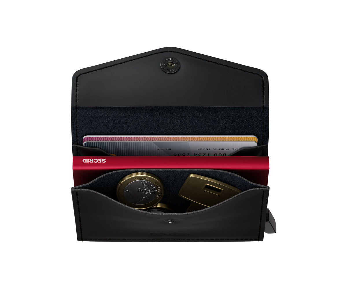 SECRID Envelope Matte Wallet Black & Red