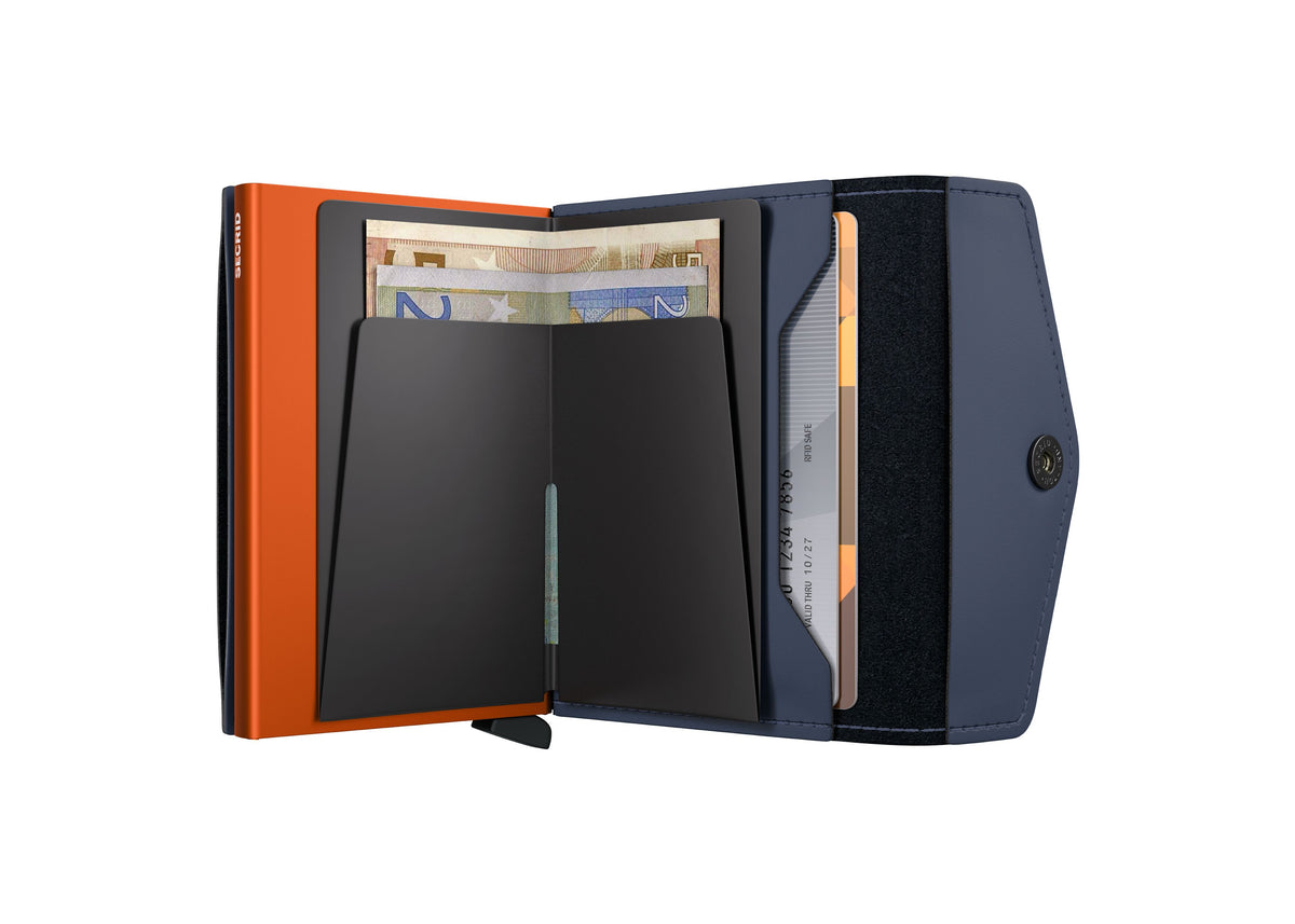 SECRID Envelope Matte Wallet Nightblue & Orange