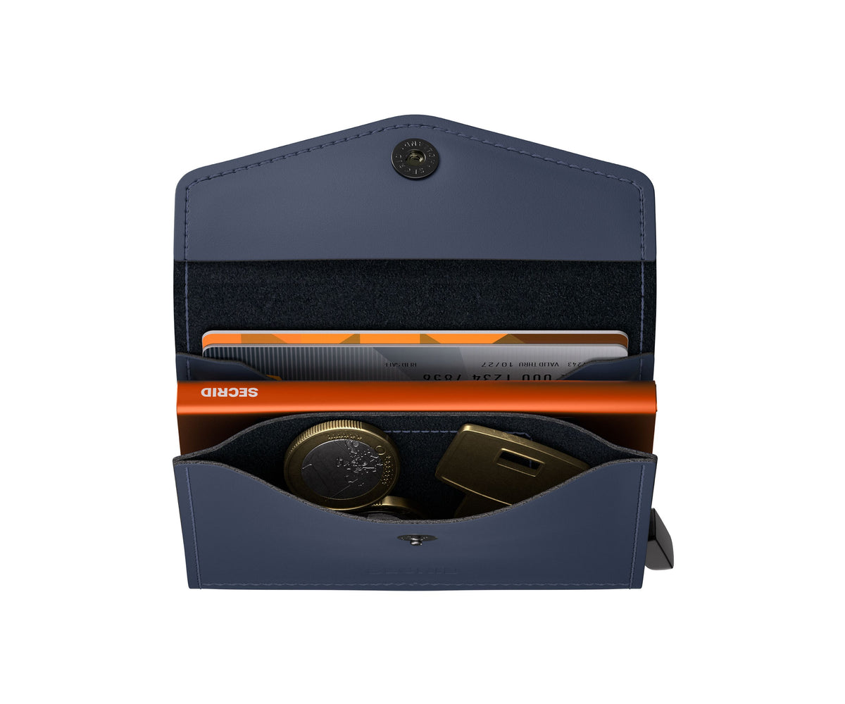 SECRID Envelope Matte Wallet Nightblue & Orange