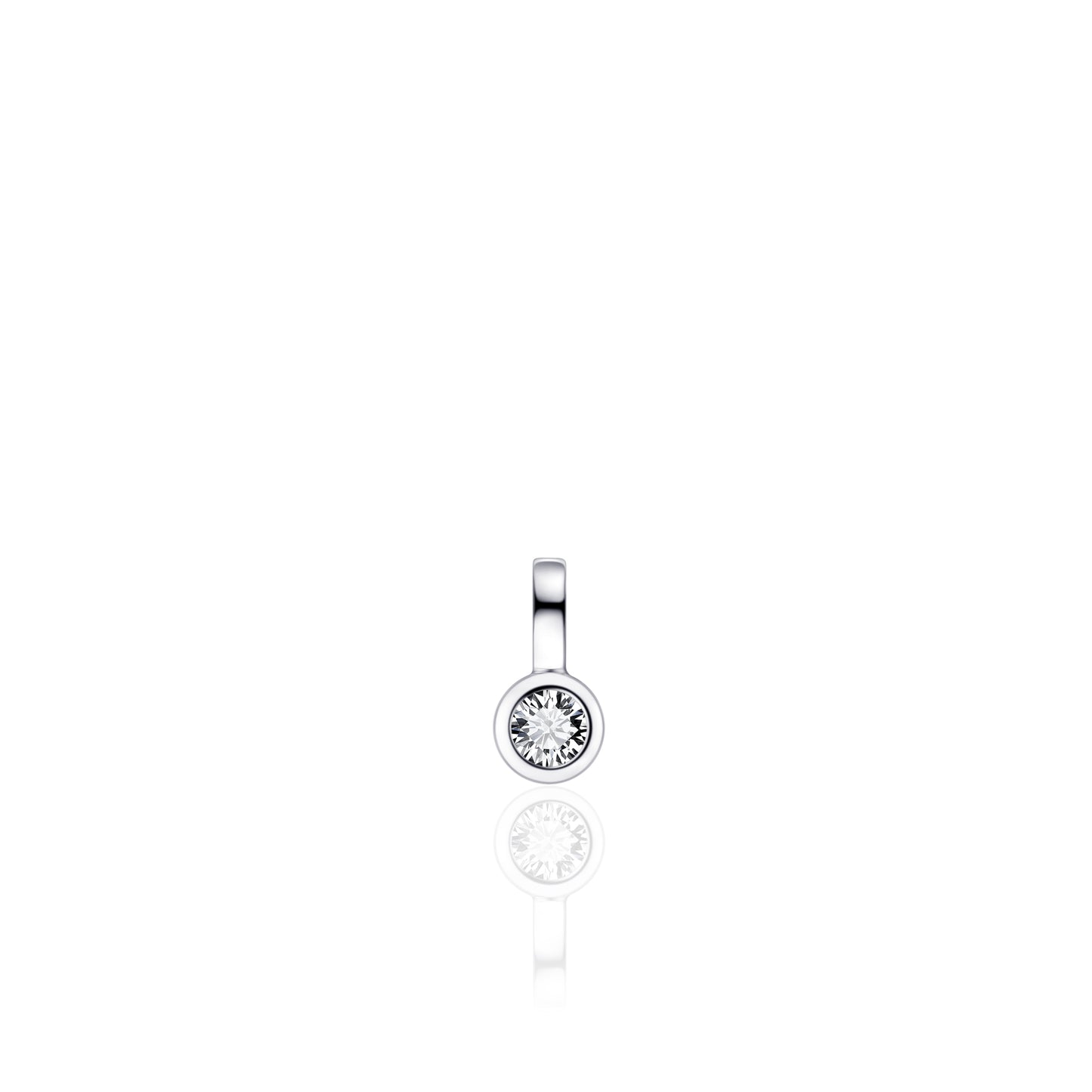 Silver Bezel Set CZ Necklace 4mm - John Ross Jewellers