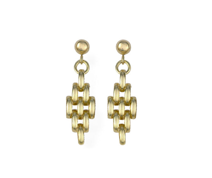 9ct Gold Panther Link Drop Earrings - John Ross Jewellers