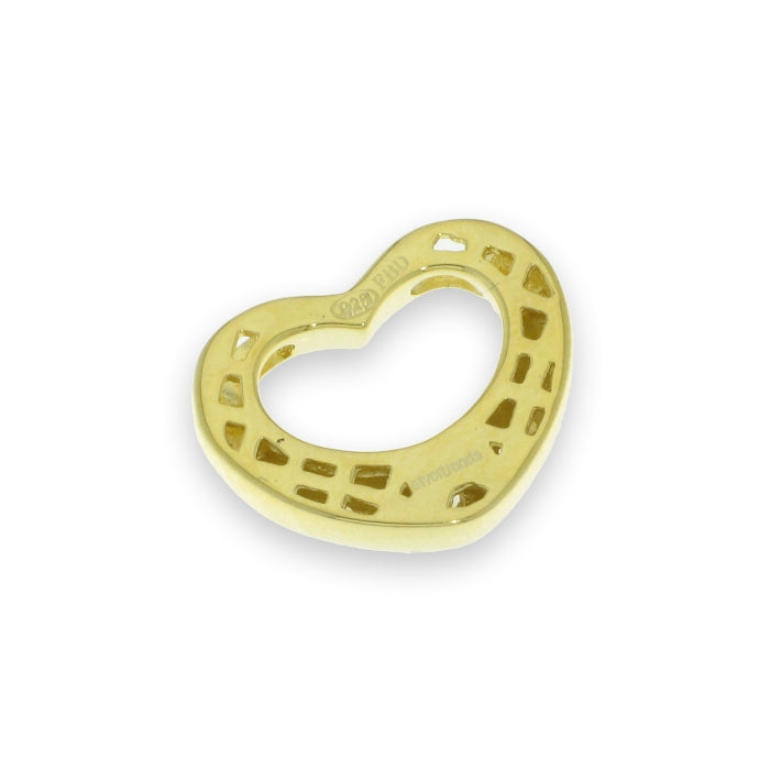 Comero Sunshine CZ Heart Slider Necklace on 18-inch chain, featuring sparkling cubic zirconia heart pendant.
