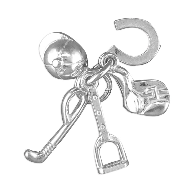 Silver Horse Riding Traditional Charm - John Ross Jewellers