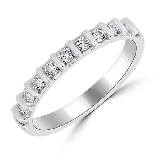 9ct White Gold Diamond Eternity/Wedding Ring | Bar Setting 0.25ct - John Ross Jewellers