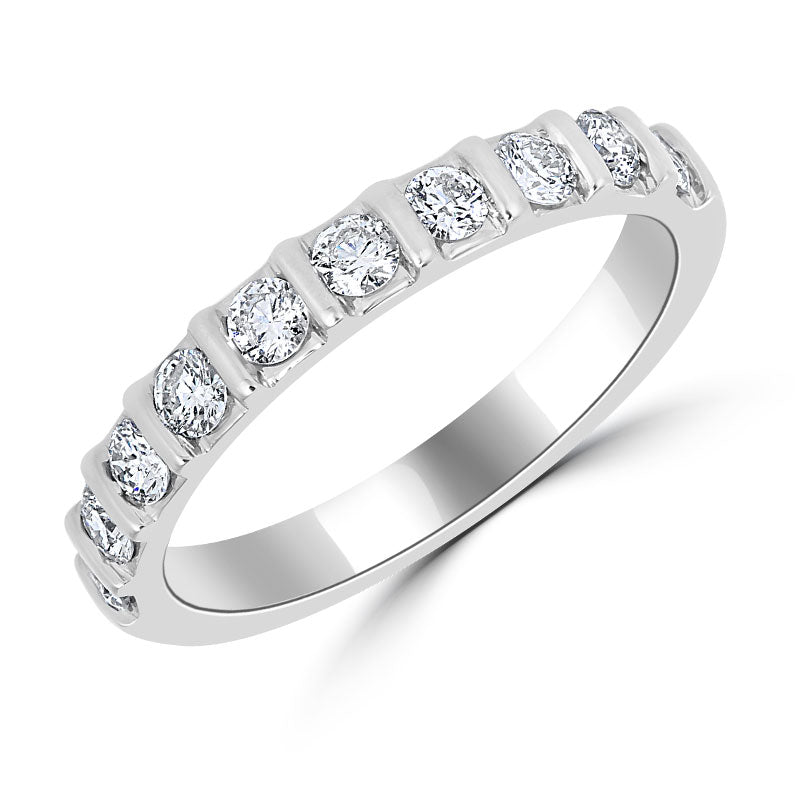 9ct White Gold Diamond Eternity/Wedding Ring | Bar Setting 0.50ct - John Ross Jewellers