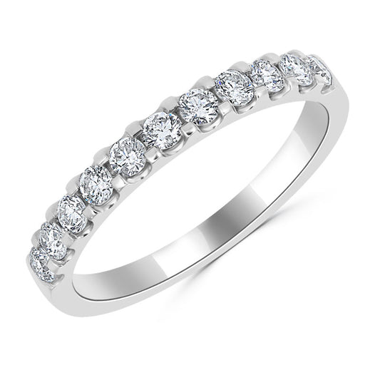 9ct White Gold Diamond Eternity/Wedding Ring | Four Claw Setting 0.25ct - John Ross Jewellers