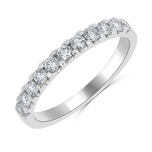 9ct White Gold Diamond Eternity/Wedding Ring | Four Claw Setting 0.33ct - John Ross Jewellers