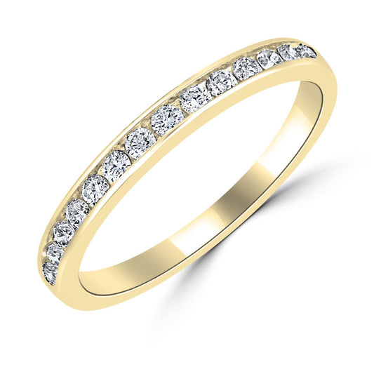 9ct Gold Diamond Eternity/Wedding Ring | Channel Setting 0.25ct - John Ross Jewellers