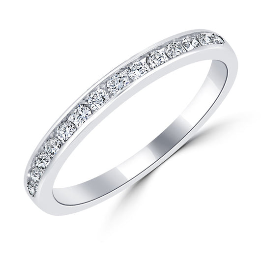 9ct White Gold Diamond Eternity/Wedding Ring | Channel Setting 0.25ct - John Ross Jewellers