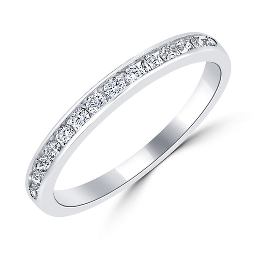 9ct White Gold Diamond Eternity/Wedding Ring | Channel Setting 0.33ct - John Ross Jewellers