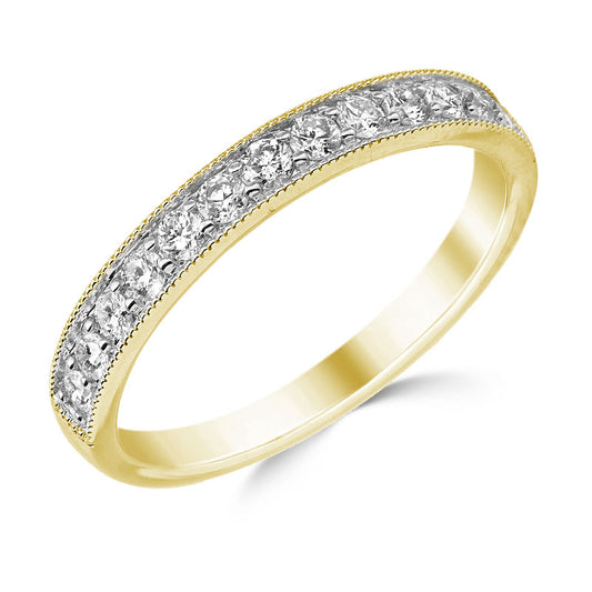 9ct Gold Diamond Eternity/Wedding Ring | Millgrain 0.33ct