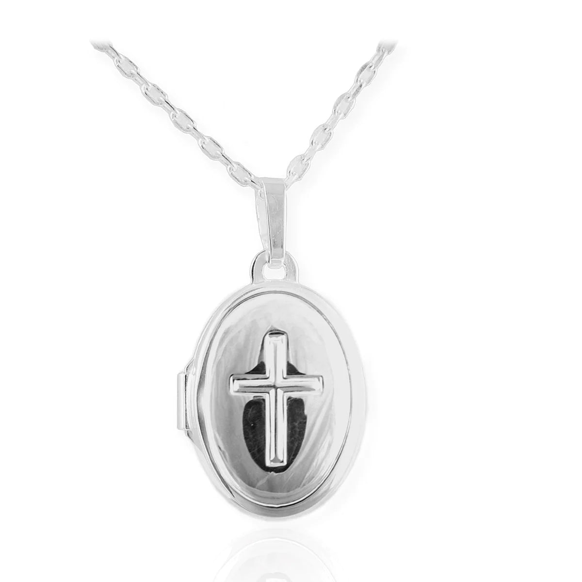 Silver Cross Locket Necklace - John Ross Jewellers