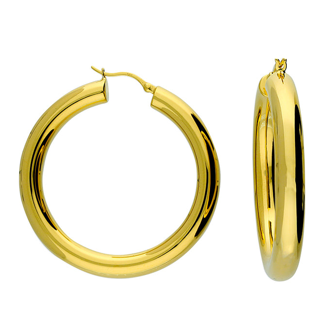 SUNSHINE Chunky Tube Hoop Earrings | 47mm - John Ross Jewellers