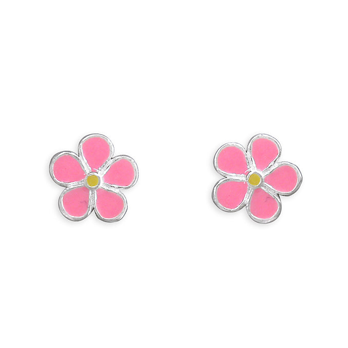 Pink Flower Stud Earrings - John Ross Jewellers