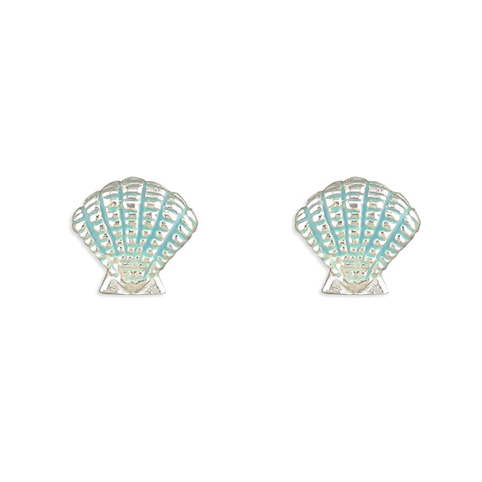 Blue Seashell Stud Earrings - John Ross Jewellers