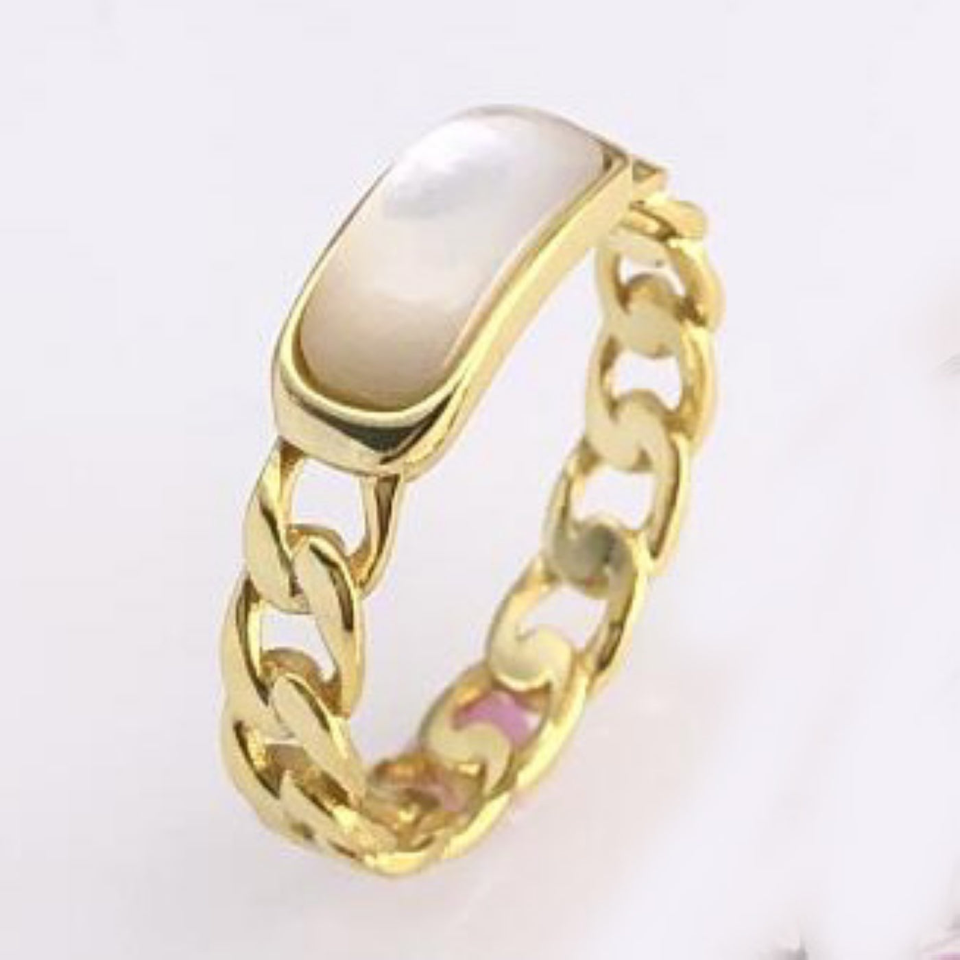 Sunshine Mother of Pearl Chain Ring - John Ross Jewellers