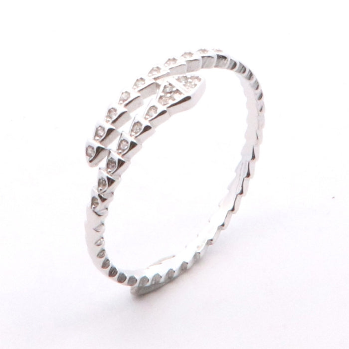 Silver CZ Serpent Wraparound Ring