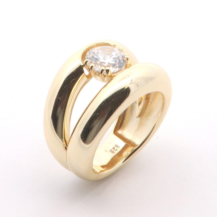 Sunshine Chunky CZ Double Ring - John Ross Jewellers