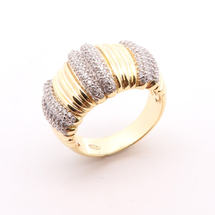 Sunshine CZ Trilogy Gadroon Ring - John Ross Jewellers