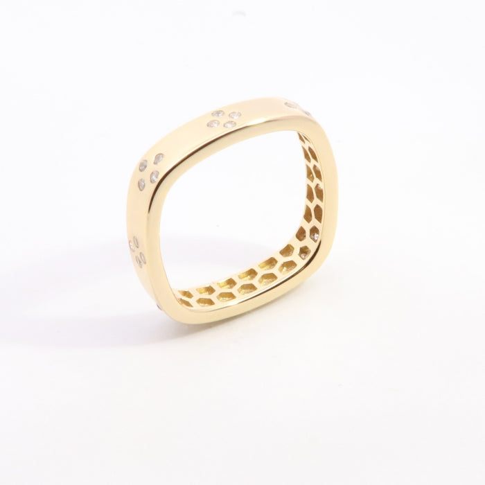 Sunshine CZ Quatrefoil Square Ring - John Ross Jewellers